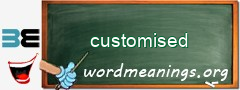 WordMeaning blackboard for customised